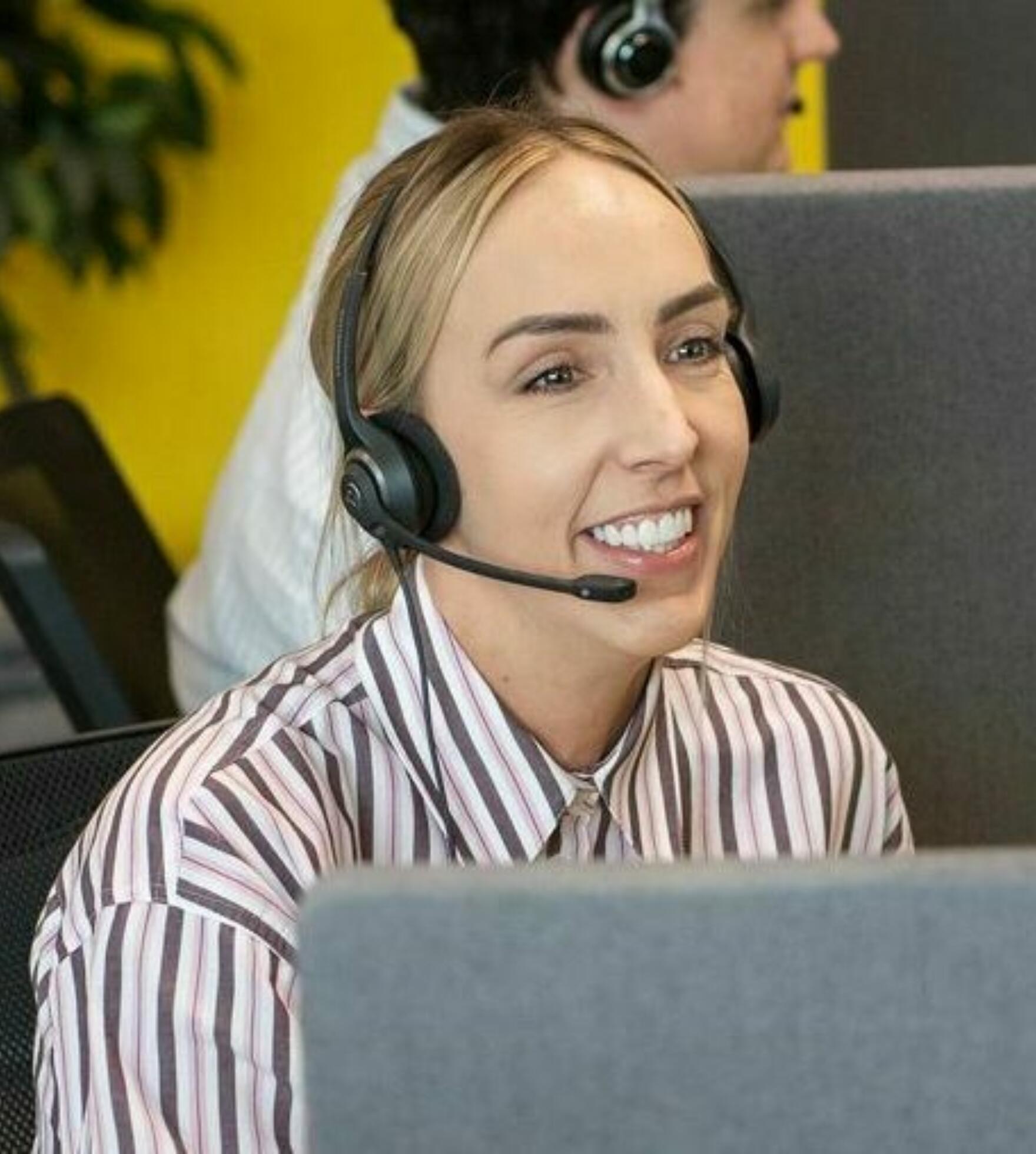 Mel at desk