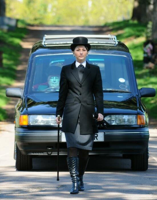 Female funeral director